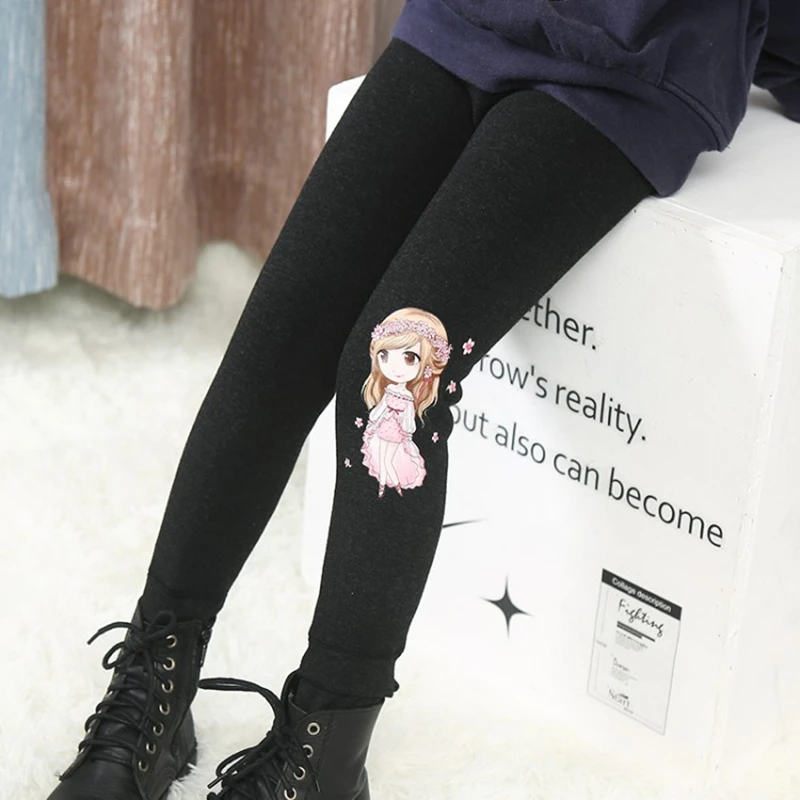 LILIGIRL/теплые разноцветные хлопковые леггинсы для маленьких девочек; зимняя одежда с рисунком; Детские Бархатные леггинсы; штаны
