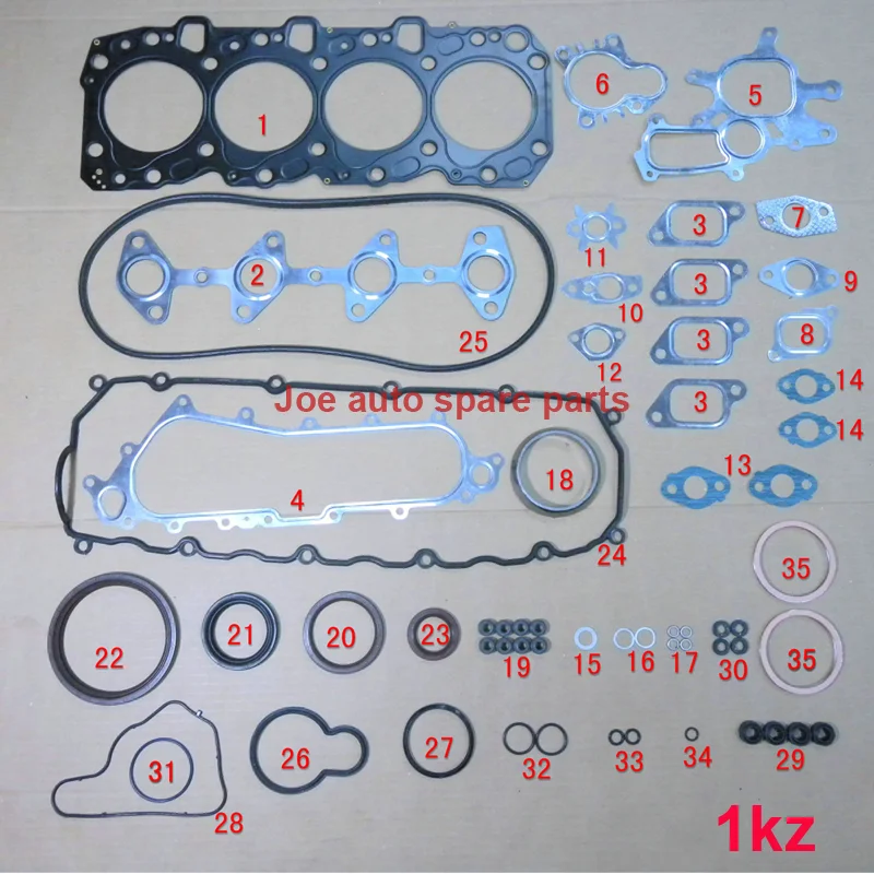 Полный комплект прокладок двигателя 1KZ 1KZT 1KZTE для Toyota 4 runner Land cruiser/90/Prado Hi lux 2982cc 8v 3 0