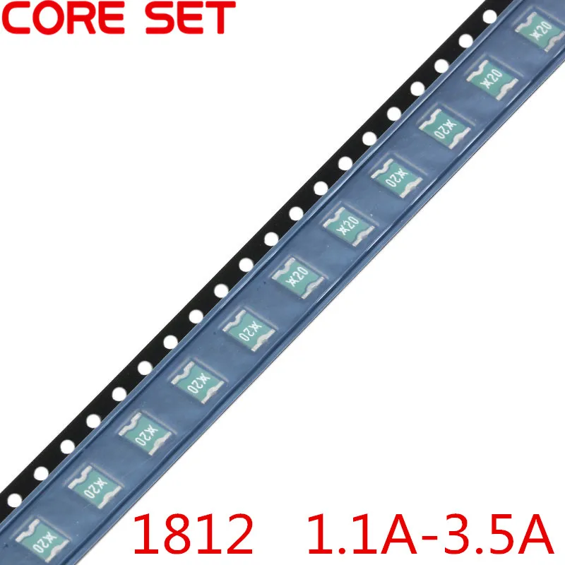 50 шт./лот 1812 0.1A/0.2A/0.5A/0.75A/1.1A/1.5A/1.6A/2A/2.6A/3A/3.5A SMT SMD сбрасываемый предохранитель PPTC