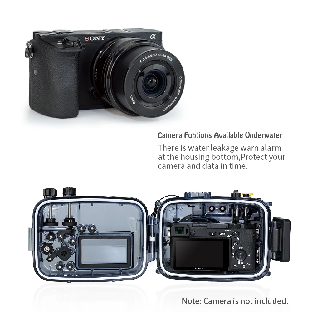 Водонепроницаемый чехол для подводной камеры Seafrogs 195FT/60M Sony A6500 A6300 A6000 с двойным