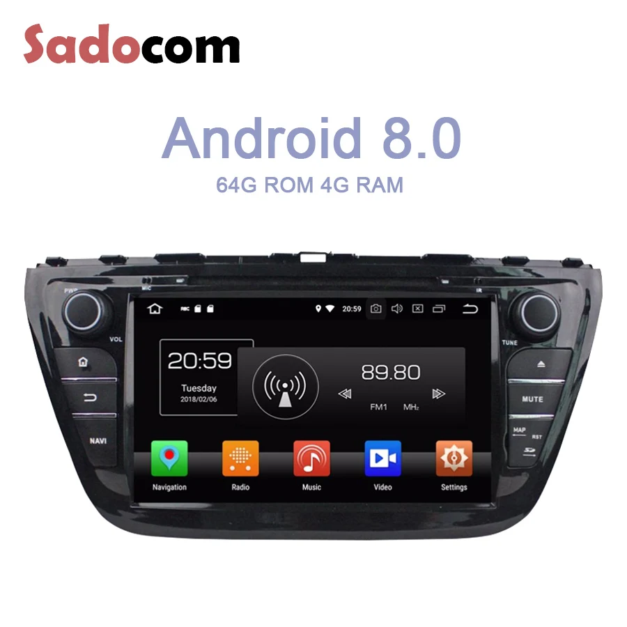TDA7851 Android 8 0 для Suzuki SX4 S Креста 2014 2015 2016 Core 4 GB Оперативная память 64 Гб Встроенная