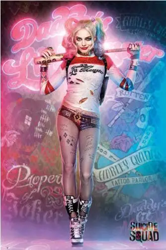 HARLEY Quin DADDY'S LITTLE MONSTER отряд самоубийц фильм Шелковый постер декоративная стена