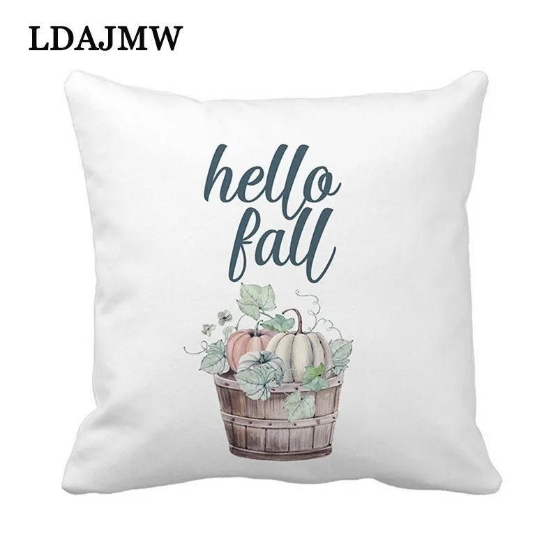 LDAJMW Хэллоуин День благодарения Подушка с изображением тыквы Чехлы 45 см * осень Yall