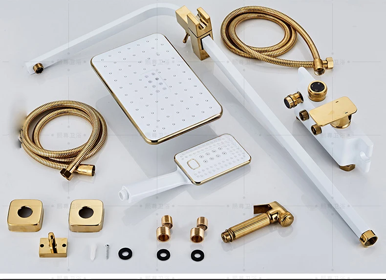 Душевая система для ванной комнаты sendukбелого и золотого цвета качественный