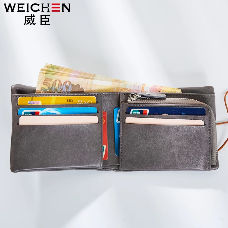WEICHEN Моды Короткий дамы кошелек Небольшой Старинные Женщин Бумажник молния и hasp
