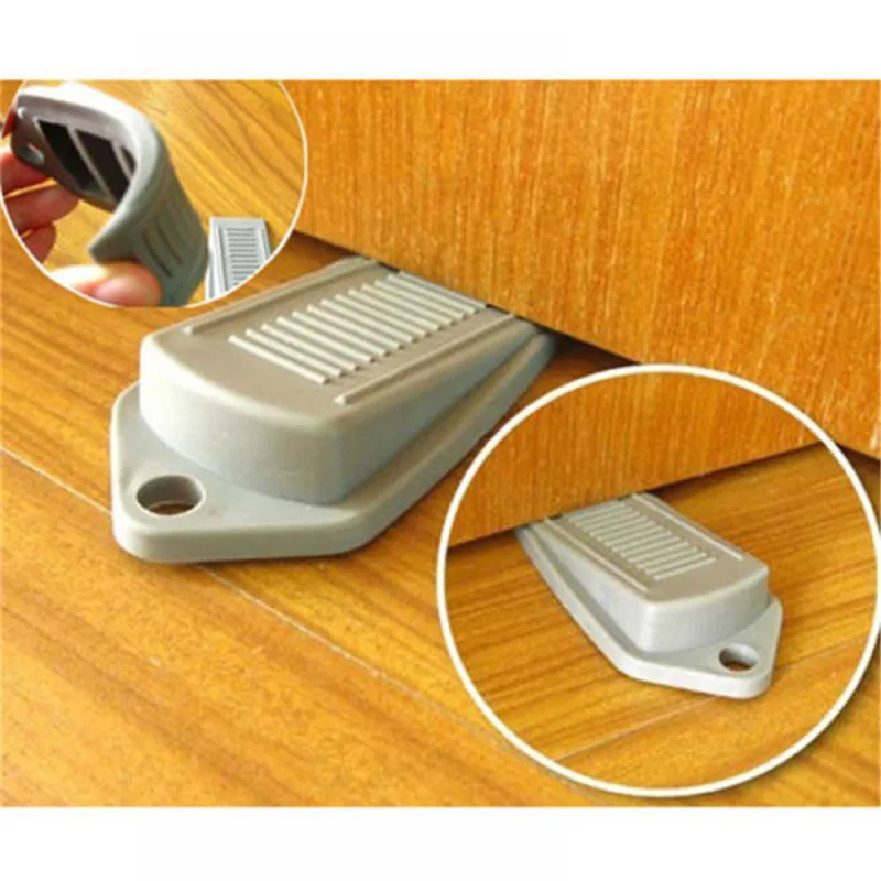 

5pcs Door Wedge Shaped Rubber Door Stops Non-Slip Black Rubber Door Buffers Office Home America Floor Door Stopper
