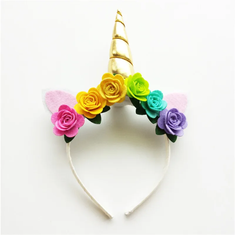 10 шт./лот обруч для волос с роговыми ушками единорога зажим короной вечерние