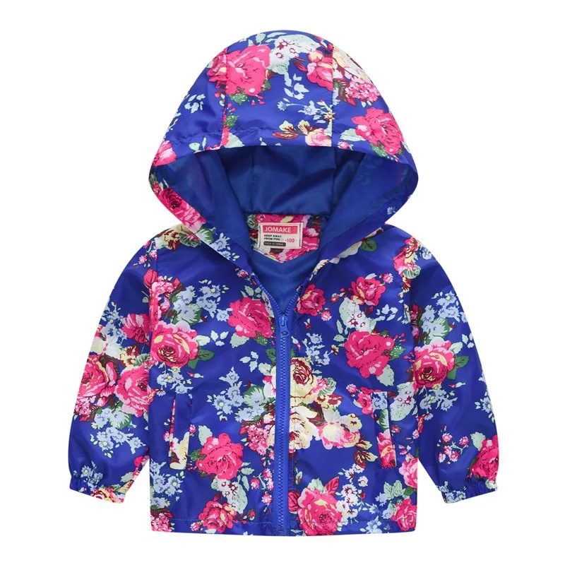 

Spring Clothing Boys Girls Coat Long Sleeve Zipper Hooded Jacket Polyester Printed Coat Children Clothes Kids Coat Multicolor