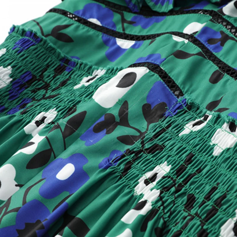 2018 Новое поступление Цветочный принт летнее длинное женское платье в богемном