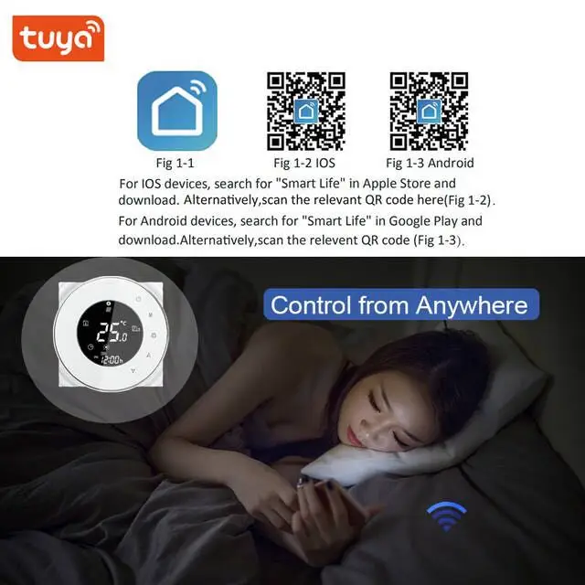 Wi-Fi термостат для газового котла, подогрев пола, умный температурный контроллер 3A с 5+ 2 шестью режимами, программируемая функция TUYA APP