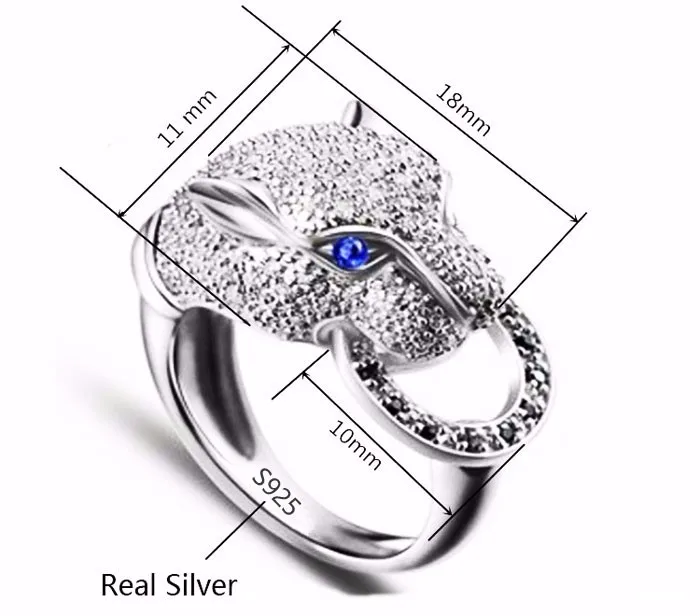 Популярные серебряные леопардовые кольца для женщин модные с животными вечерние