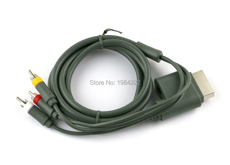 

OCGAME 10pcs/lot 1.8m Plated Composite AV Cable High Definition 3 RCA HD TV Audio video cord optical Cable Component For Xbox360