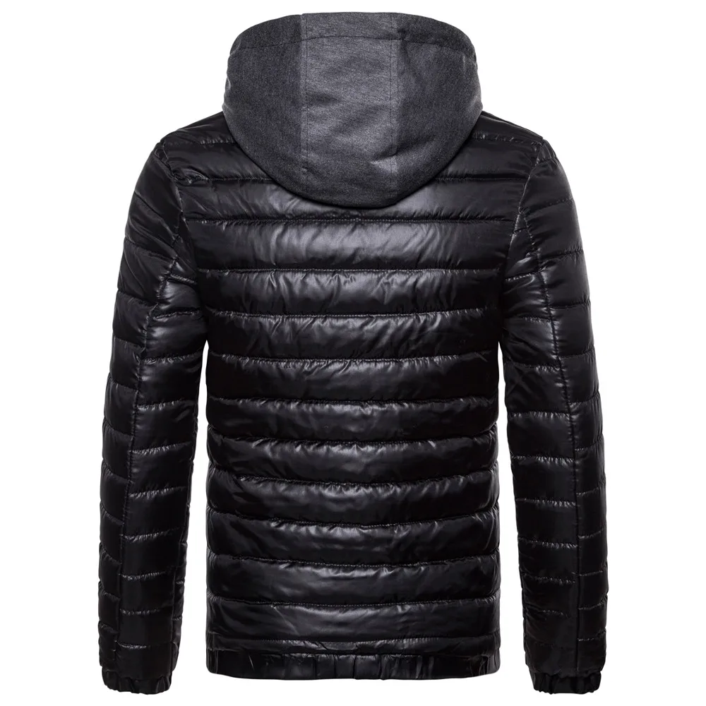 2018 модная популярная новинка Хлопковая мужская однотонная куртка с капюшоном
