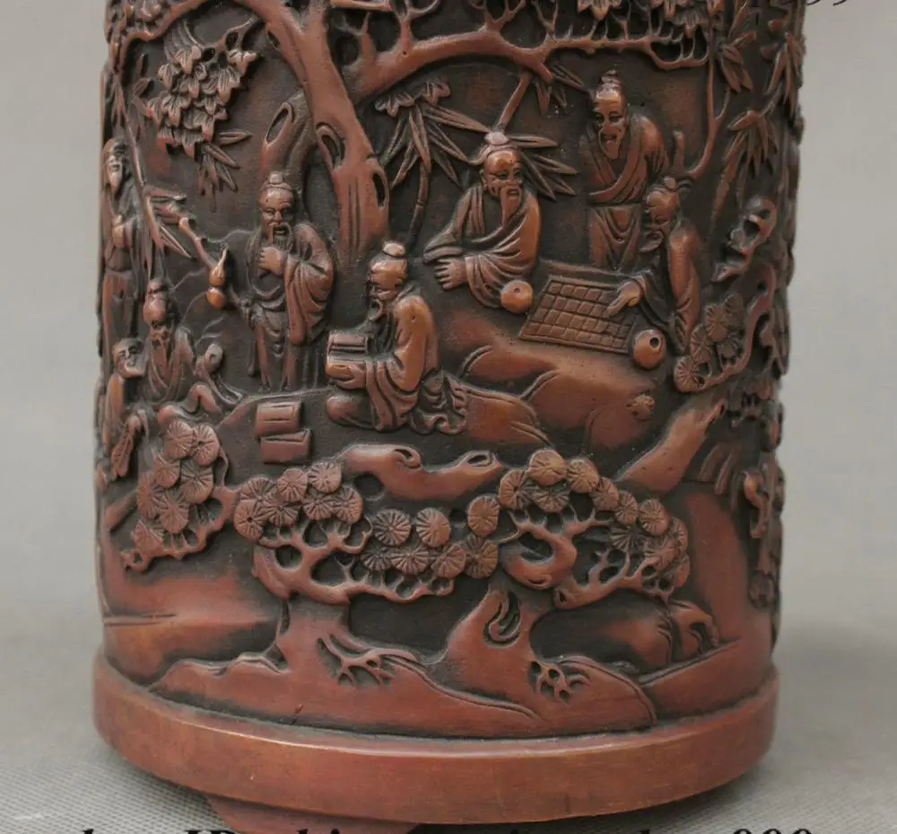 Old Chinese Ancient Dynasty Palace Pure Bronze People Pine Incense Burner Censer | Дом и сад
