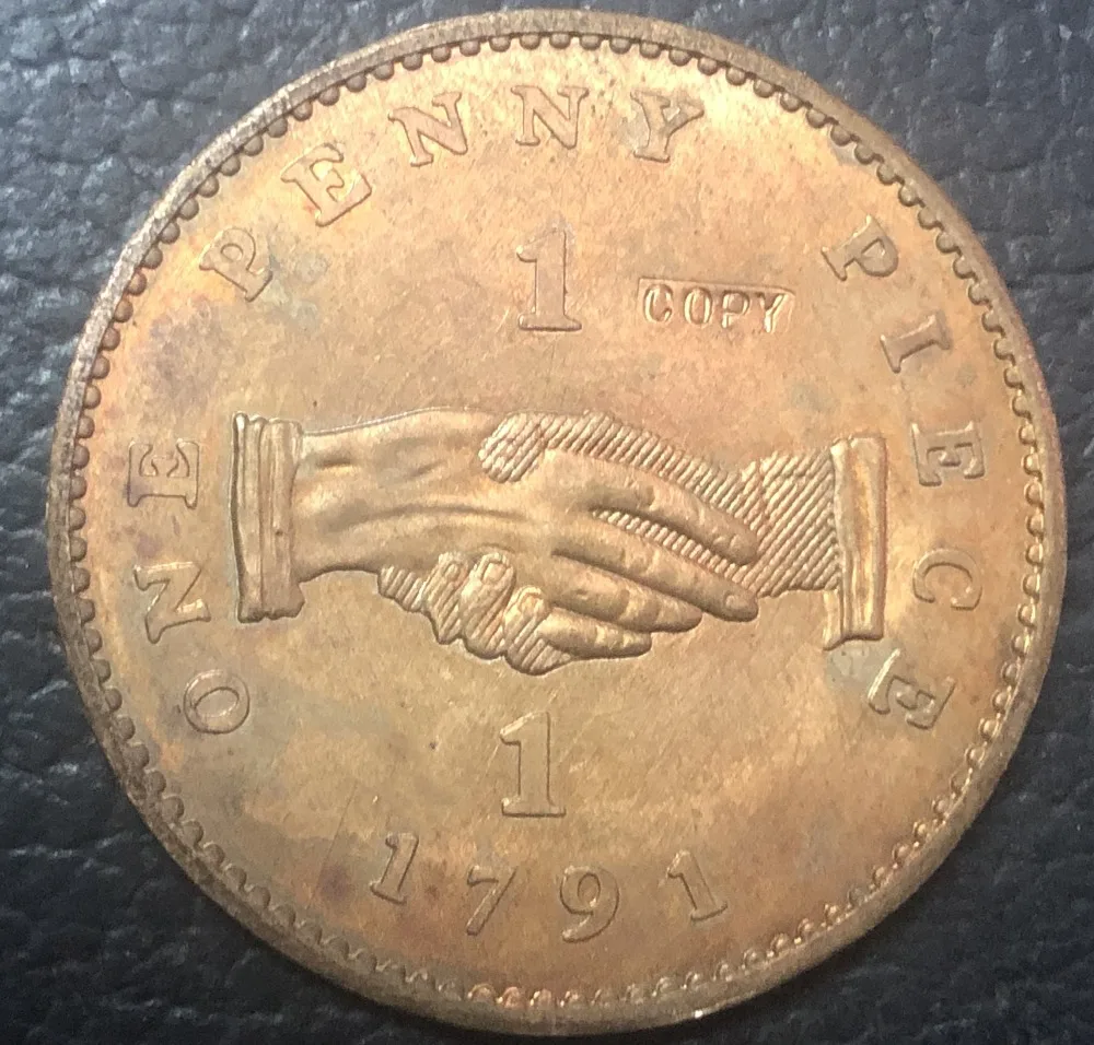 1791 Sierra Leone 1 Penny Company медная монета большого размера 32 мм|Безвалютные монеты| |