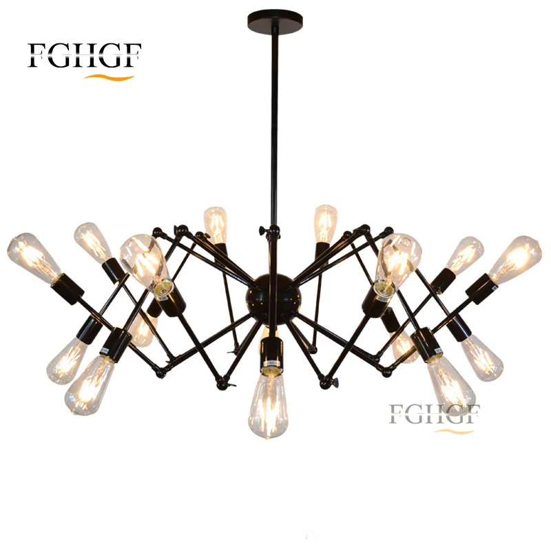 Регулируемая люстра паук винтажная лампа Эдисона Подвесная Ретро стиль