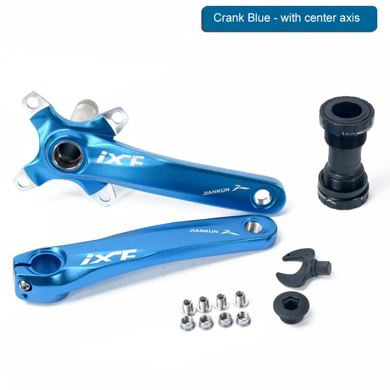 blue set Велосипедный шатун IXF 104BCD CNC Untralight Звездочка горный велосипед с BB кривошипно рифленый диск Mtb части велосипеда - Цвет: blue set