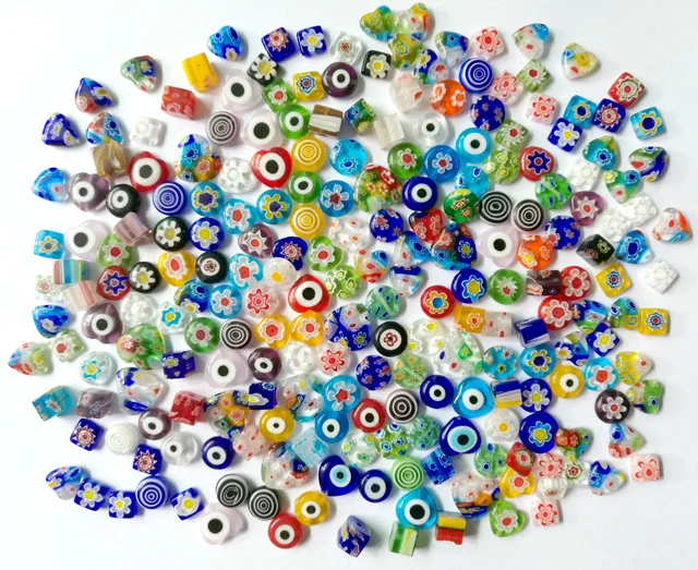 Стеклянные шарики Millefiori разные цвета флюоресцентные украшения с Злой Глаз