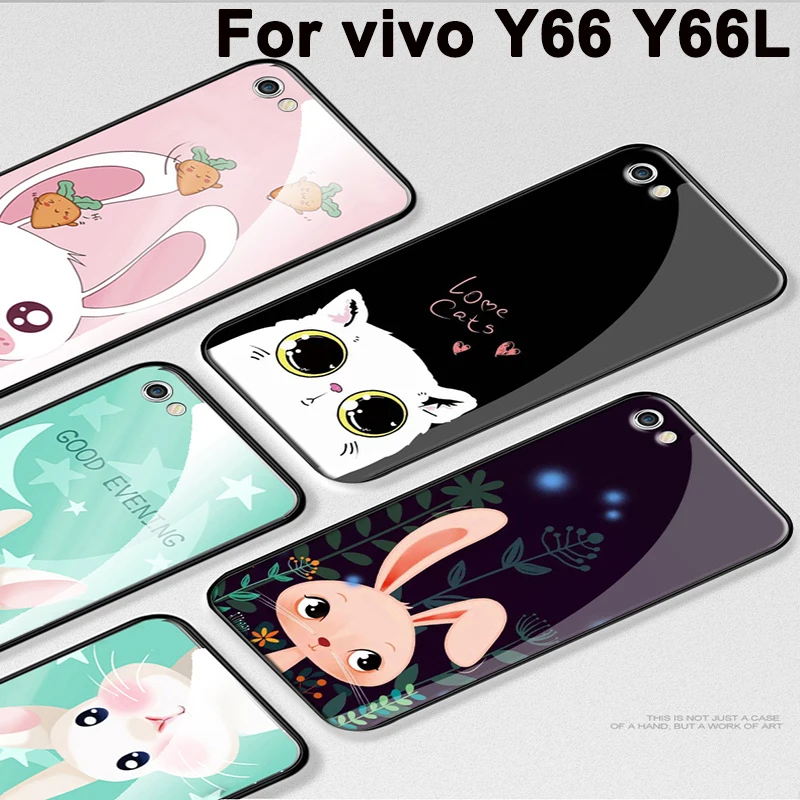 Милый мультфильм закаленное Стекло ЧЕХОЛ ДЛЯ vivo Y66 защитных чехлов чехла для Y66L