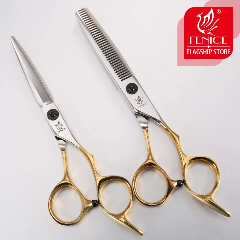 Золотые ножницы для волос Fenice японские из нержавеющей стали 440C 6 0 дюйма филировки