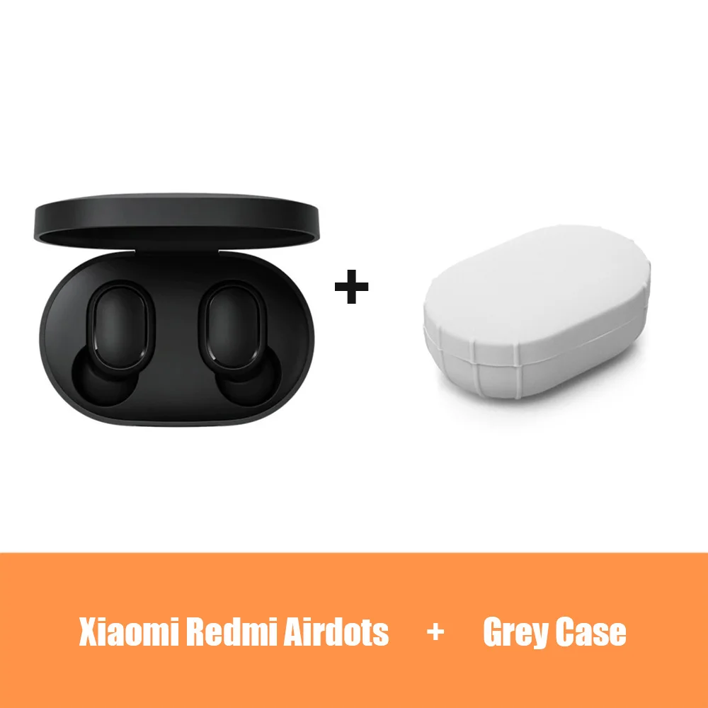 Air Add Grey Case Xiao mi jia Red mi AirDots беспроводная Bluetooth гарнитура mi умные наушники - Цвет: Air Add Grey Case