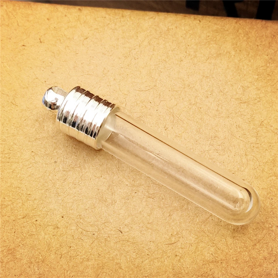 100 штук 33*6 мм крошечная стеклянная бутылка стеклянный флакон кулон серебряный