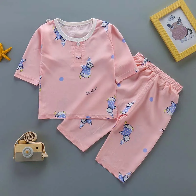 Children clothing sets 2019 new boys girls fashion printing half sleeve t-shirts+pants 2pcs for kids home service suits | Детская одежда