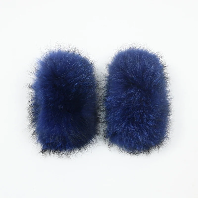light blue raccoon OFTBUY натуральный мех с манжетами, большой натуральный мех енота, Лисий мех, зимняя Новинка - Цвет: light blue raccoon