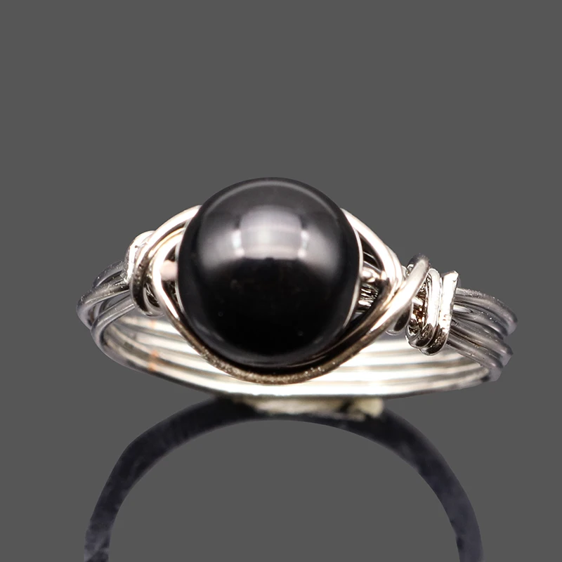 Женское кольцо из натурального камня Boho серебряное с фиолетовым камнем и опалом