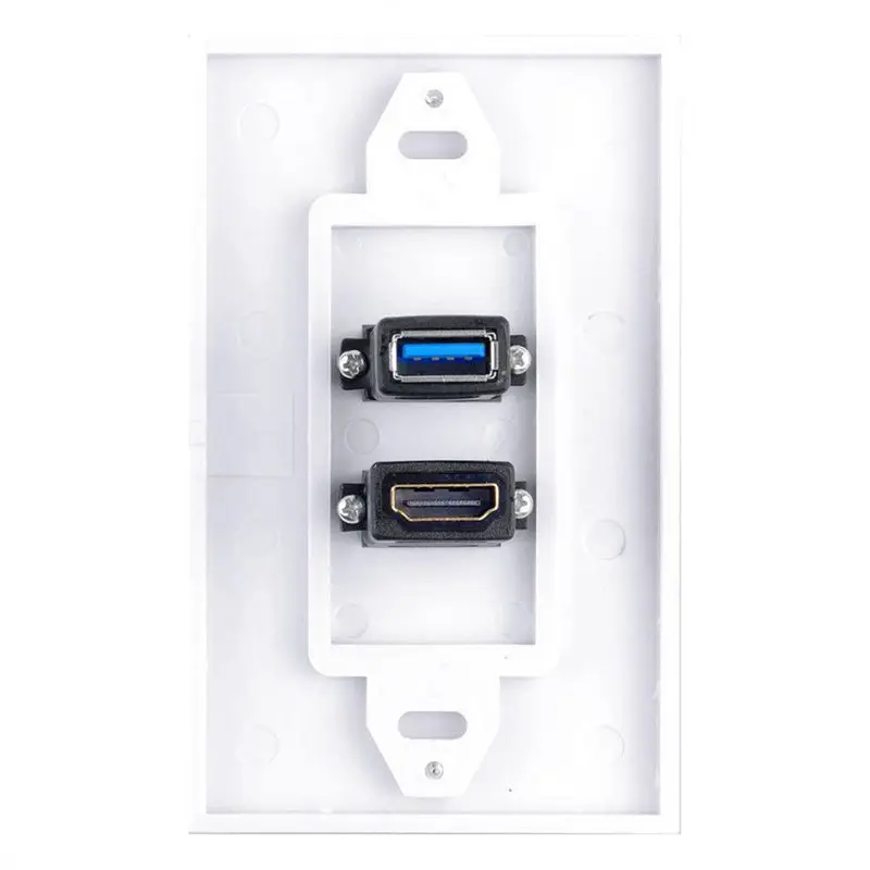 JFBL Горячая 1x 2 порта HDMI + USB 3 0 женская настенная Лицевая панель розетка удлинитель