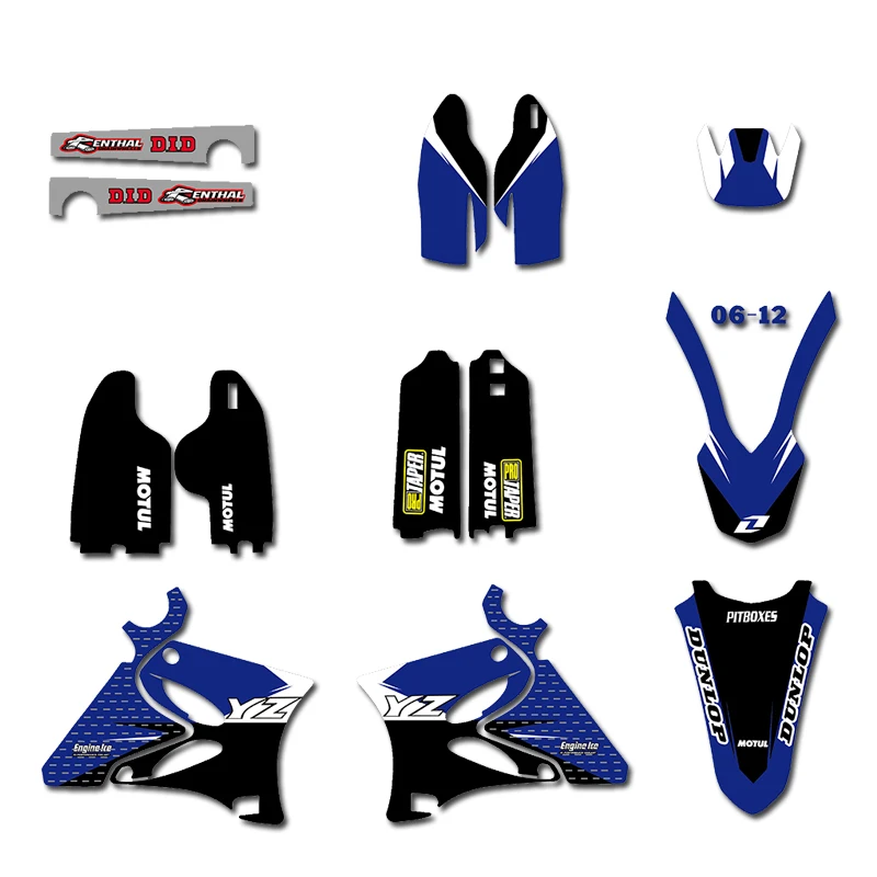 Графика Фоны наклейка Стикеры комплект для Yamaha YZ125 YZ250 YZ 125 250 2002-2012 2011 2010 2009 2008 2007 2006 2005 2004 2003