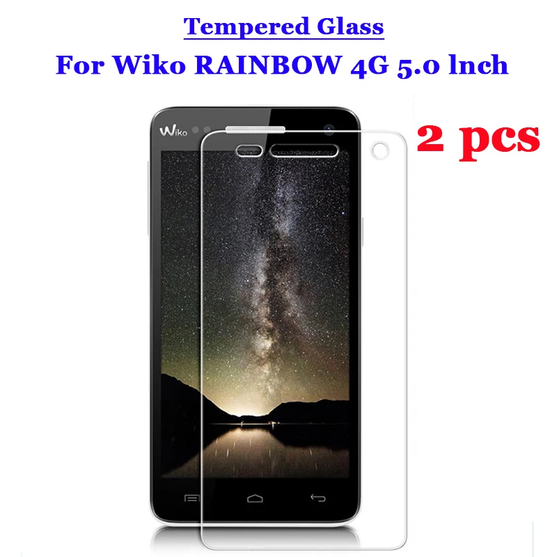 2 шт./лот для Wiko RAINBOW 4G закаленное стекло 9H 2.5D Премиум Защитная пленка экрана 5