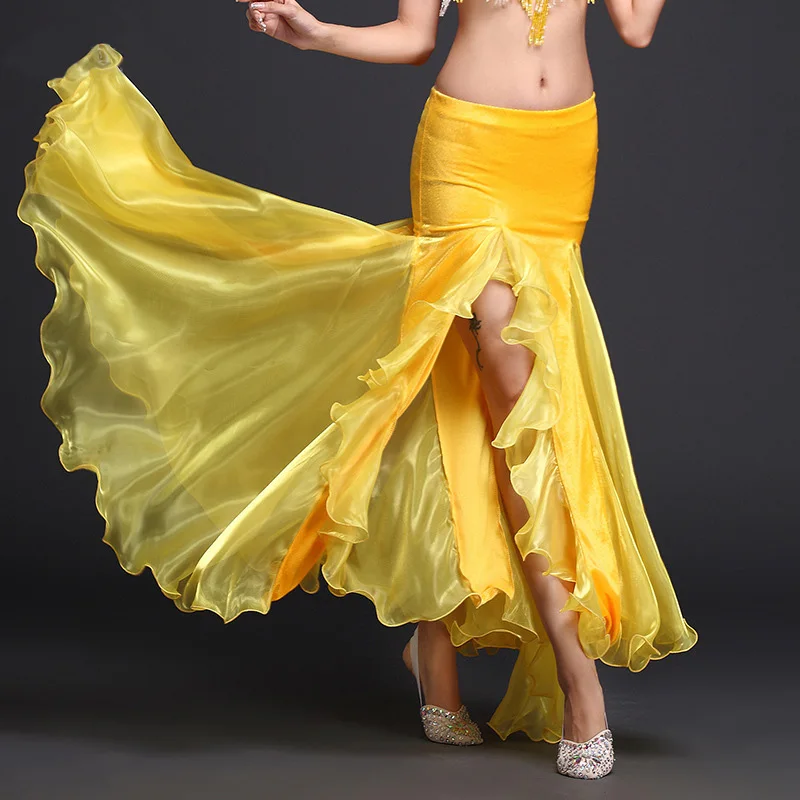 Живота юбка Gypsy длинные юбки Danza Vientre Племенной Профессиональный Bellydance костюм