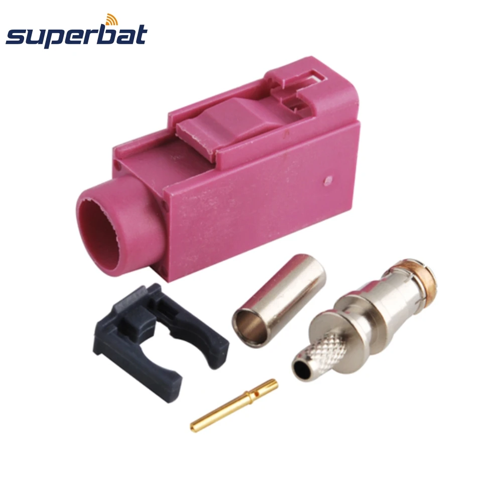 Superbat 10 шт. Fakra обжимной Джек Женский ключ код H фиолетовый RF разъем для