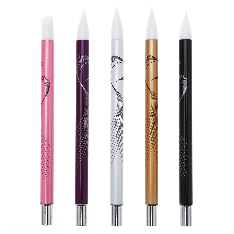 Набор мягких силиконовых кистей для дизайна ногтей 5 шт.|uv gel building|nail art set toolbrushes soft