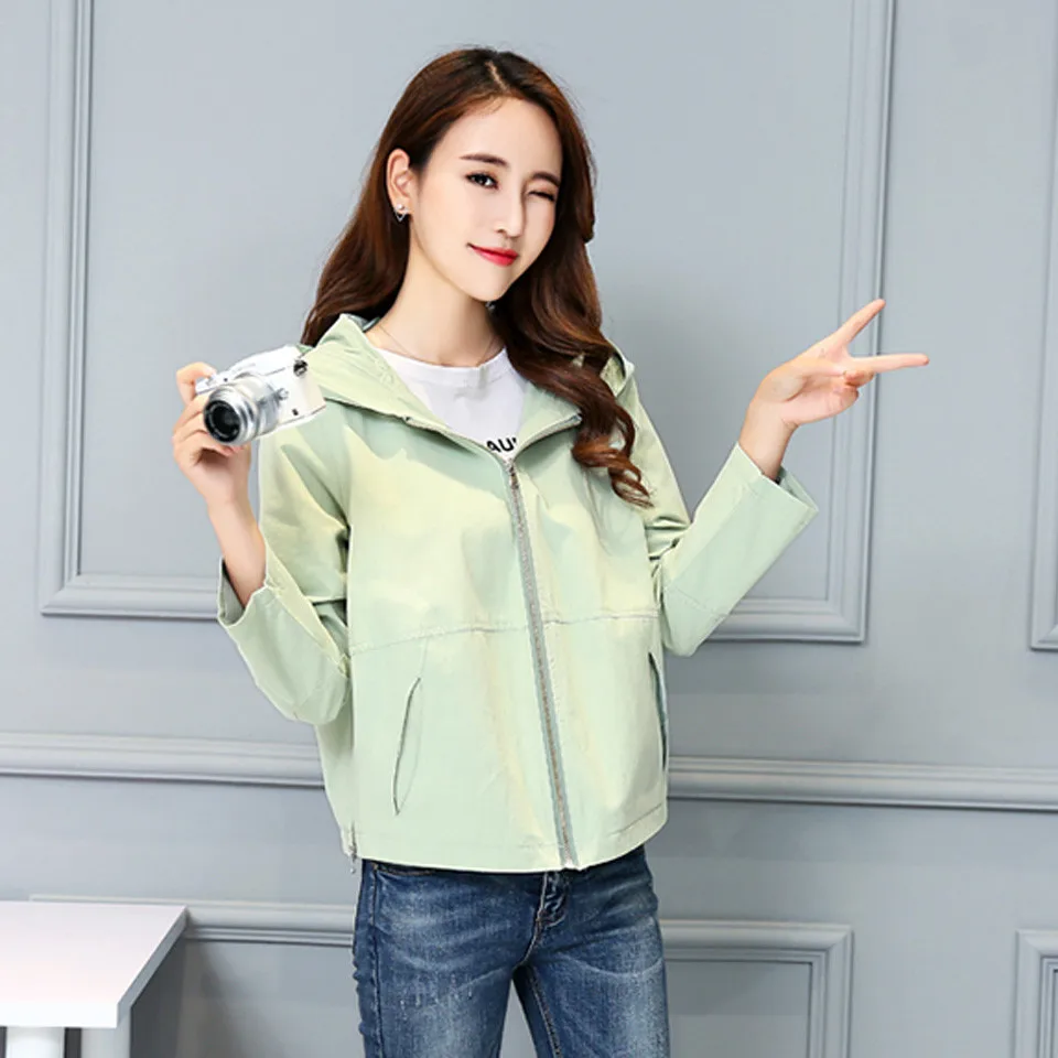 Качество Повседневное свободные Для женщин короткие Jaket 2017 Весна осень плюс