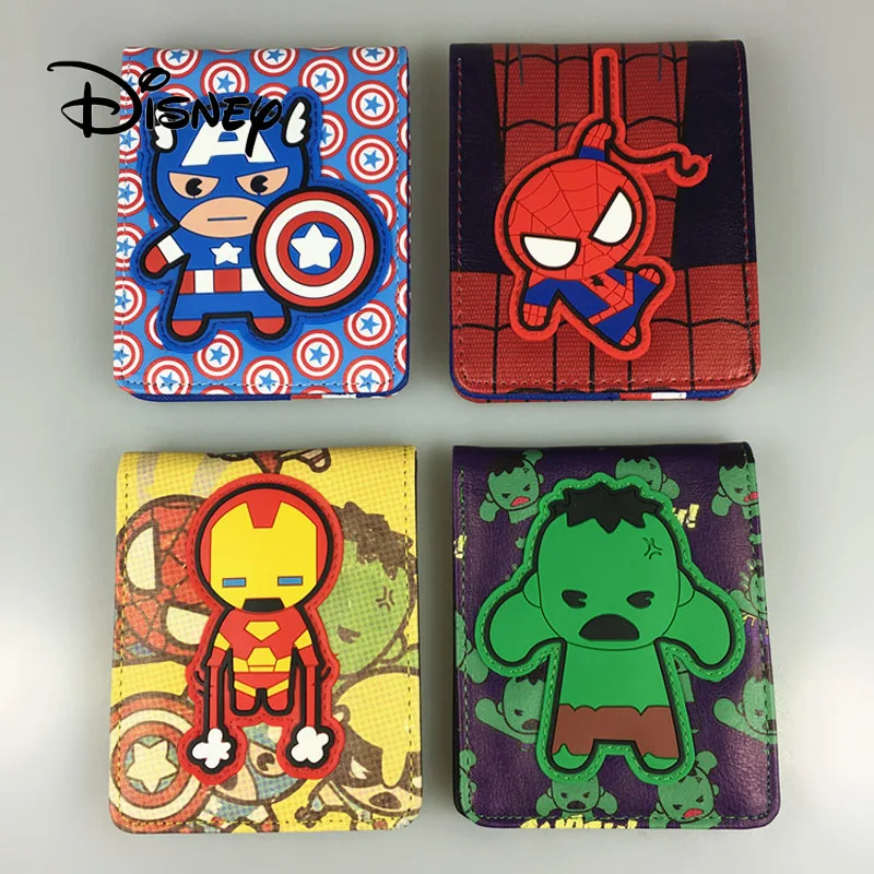 Disney Q версия Marvel Мстители кошелек плюшевый Кошелек Капитан Америка человек паук