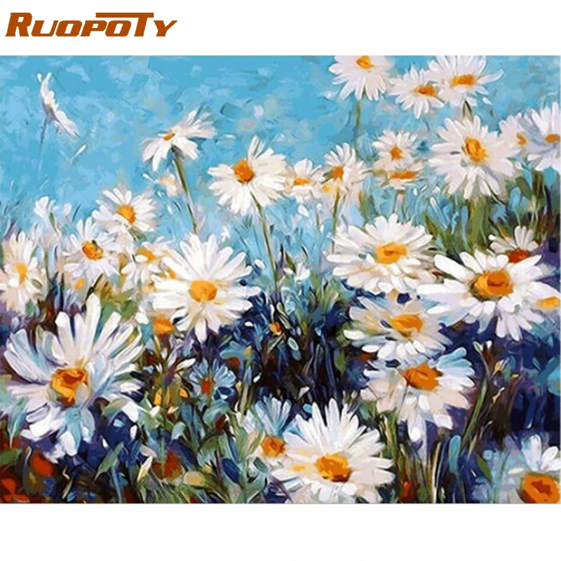 RUOPOTY Diy Набор для рисования по номерам цветов домашний декор настенная живопись