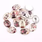 18*25 мм овальное стекло кабошон клетка для птиц картинки смешанный узор подходит для установки основы для украшения ювелирных изделий Flatback 16 шт.лот