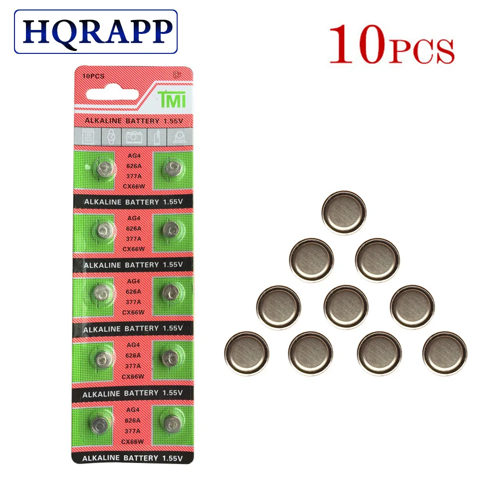 10 шт/1 карта AG4 кнопочные аккумуляторы 1 55 в LR626 LR66 377 SR626SW 177 сотовые Часы игрушки