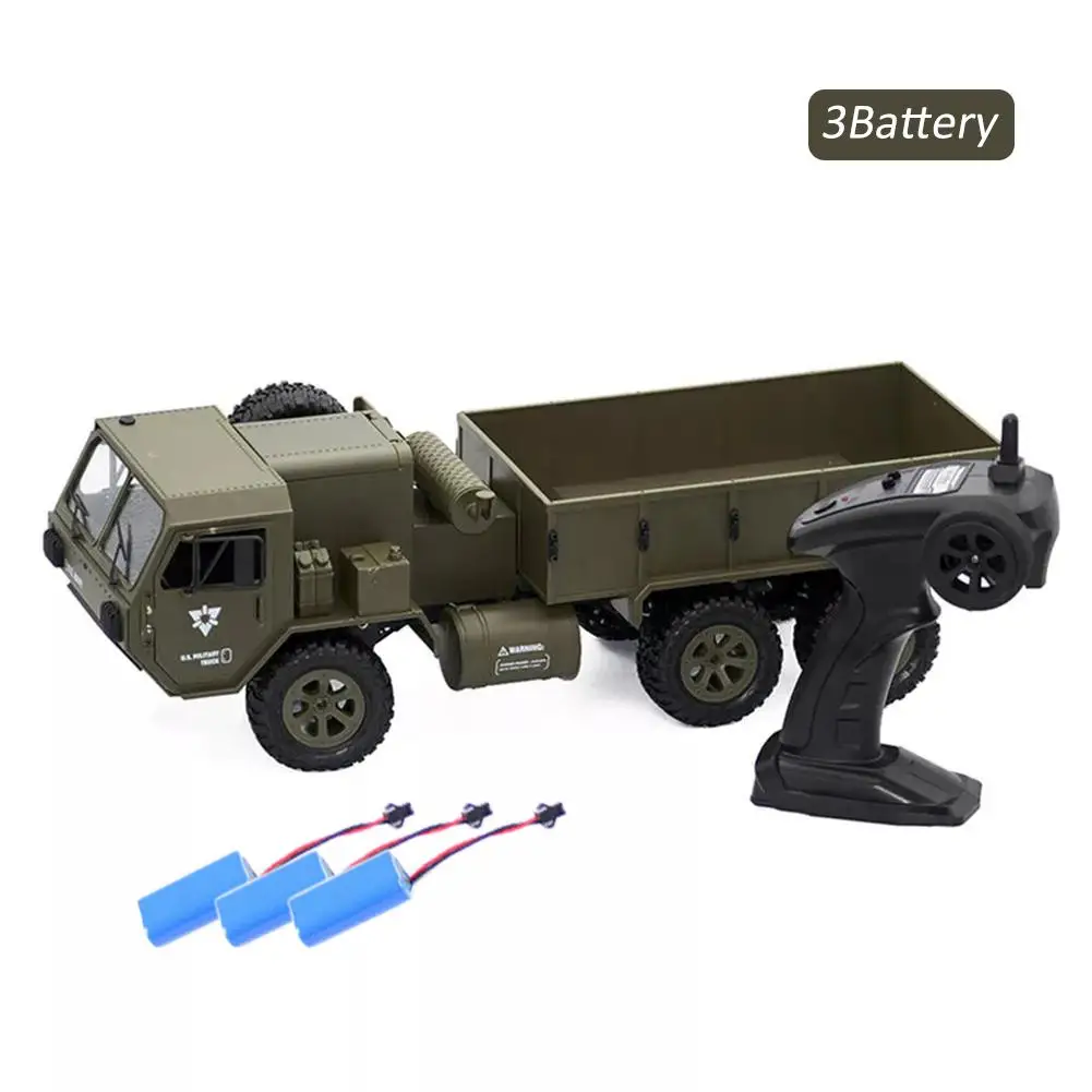 Fayee FY004A 1/16 2,4 г 6WD 15 км/ч Радиоуправляемый автомобиль США армейский военный грузовик RTR модель открытый автомобиль игрушки для мальчиков - Цвет: Black 3 battery