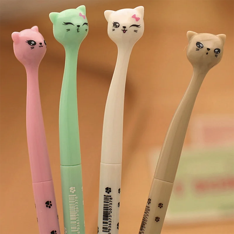 4 шт./лот, гелевая ручка Kawaii Tall Cat, милые Креативные ручки для письма с героями мультфильмов, офисные канцелярские принадлежности, школьные принадлежности для учащихся