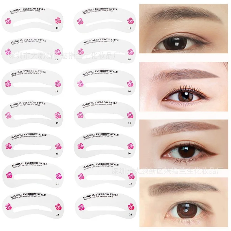 24 шт. шаблоны для ухода за глазами и бровей|eyebrow stencil|eyebrow stencil setdiy eyebrow stencils |