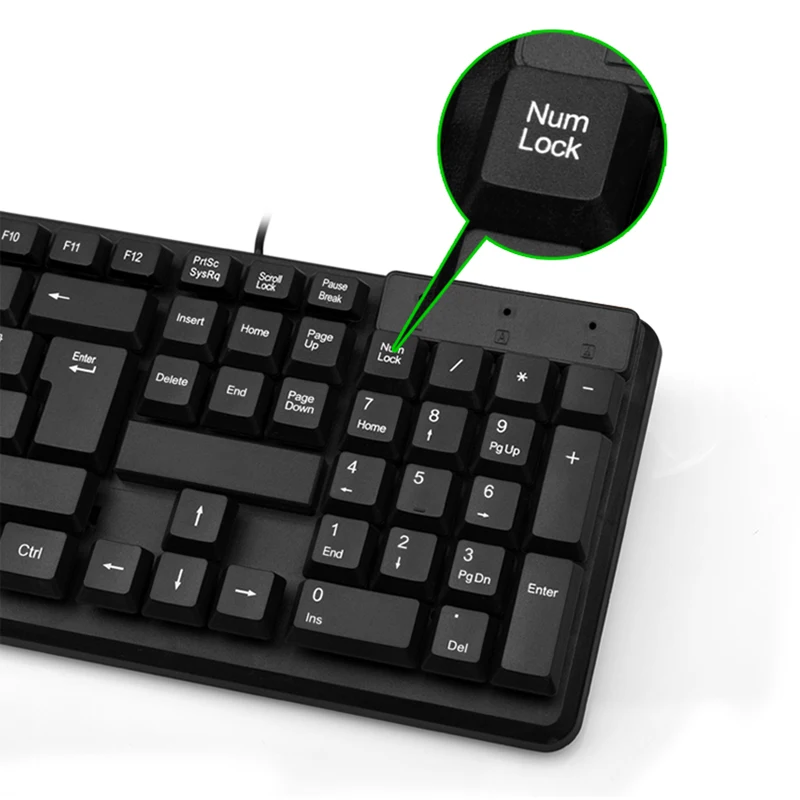 Новая Проводная клавиатура для мыши USB Настольная чувствительная прочная