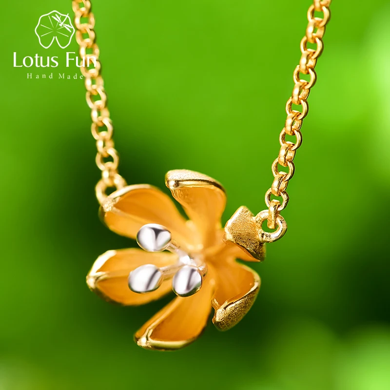 Женский кулон Свежий Цветущий цветок Lotus Fun изящное дизайнерское ожерелье