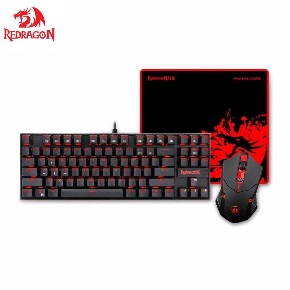 Redragon K552 BA Gaming Keyboard И Мышь коврик комбо светодиодный подсветкой Механическая