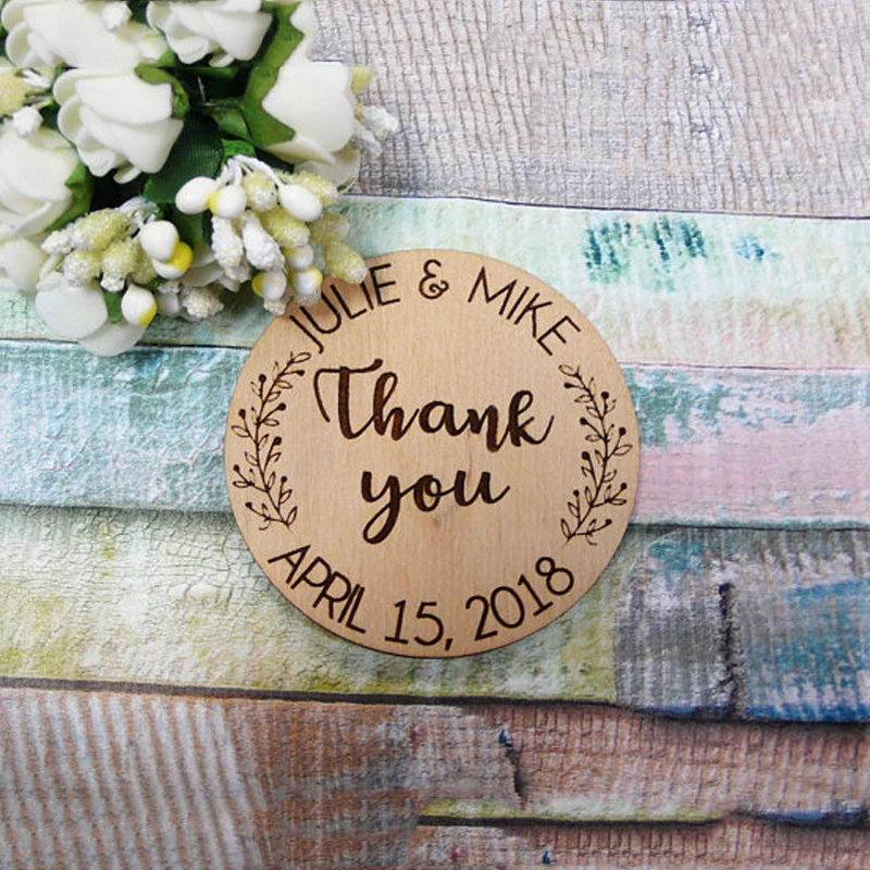 Деревянные магниты с надписью Thank You подарочные деревянные карточки в