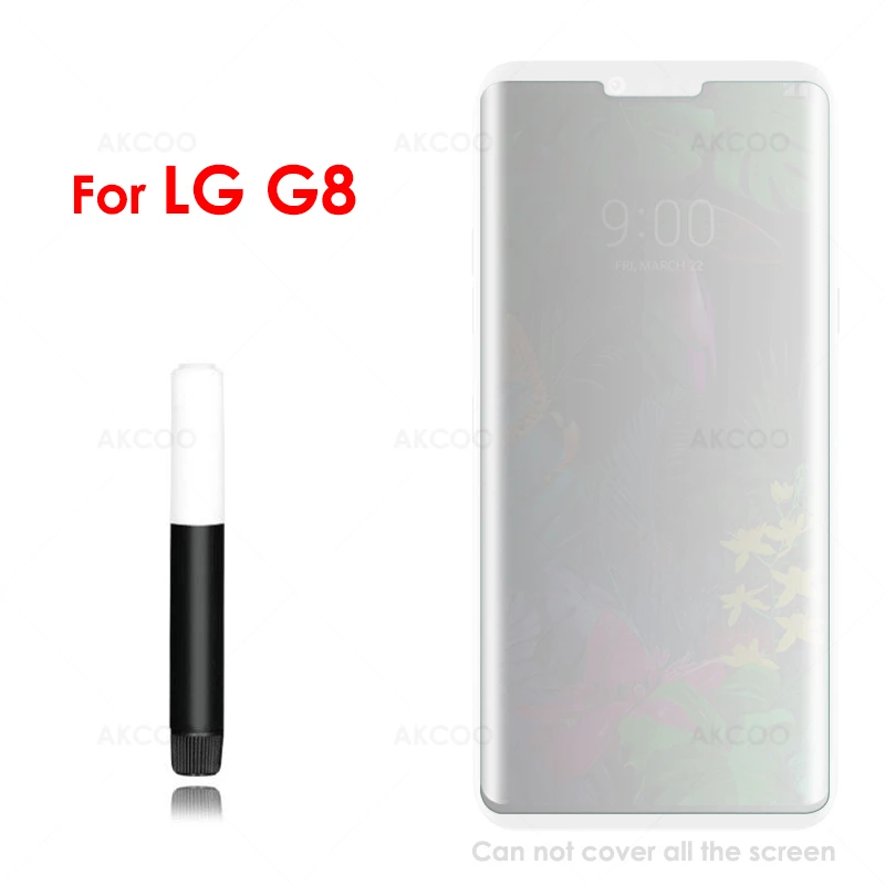 for LG G8 ThinQ Akcoo УФ жидкое стекло для LG V40 V50 ThinQ Защита экрана для LG V30 G7 G8 ThinQ H930 Закаленное стекло пленка для H931 - Цвет: for LG G8 ThinQ