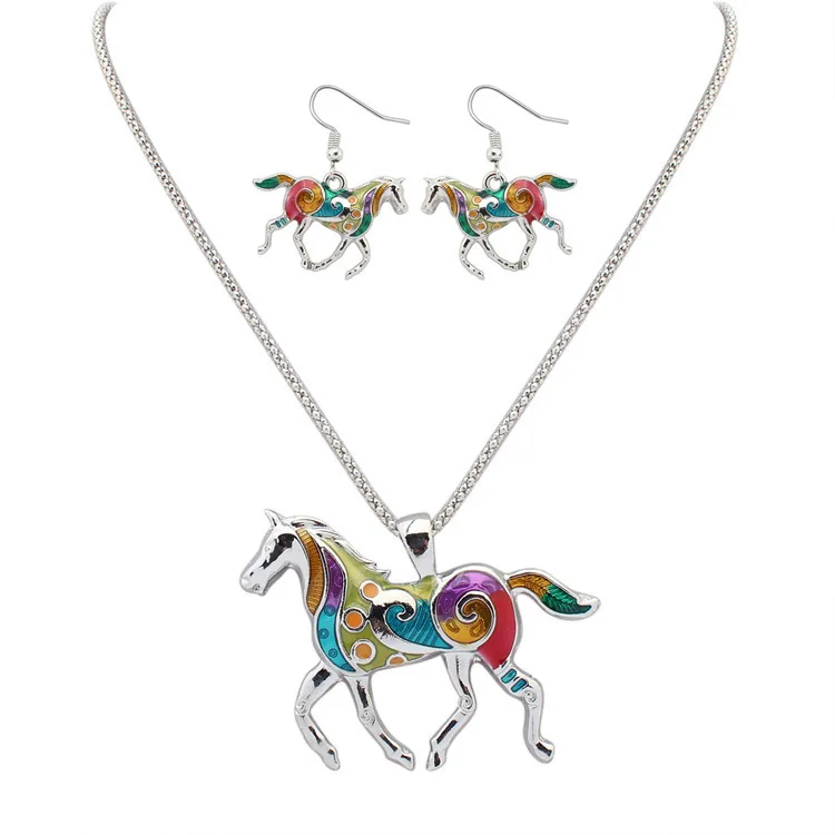 2017 Statement Alloy Terrier Horse Choker Necklace Chain Pendant Collar Fashion New Enamel Jewelry Women | Украшения и аксессуары