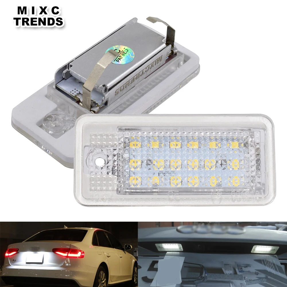 

2Pcs 3W 18 SMD Led Number License Plate Light White Led Bulb Number Plate For Audi A4 A6 C6 A3 S3 S4 B6 B7 S6 A8 S8 Rs4 Rs6 Q7